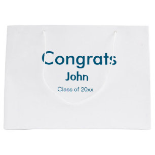 grad boy add name congrats date year text large gift bag