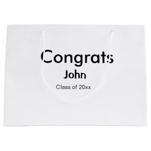 grad boy add name congrats date year text large gift bag