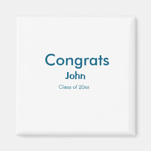 grad boy add name congrats date year text magnet
