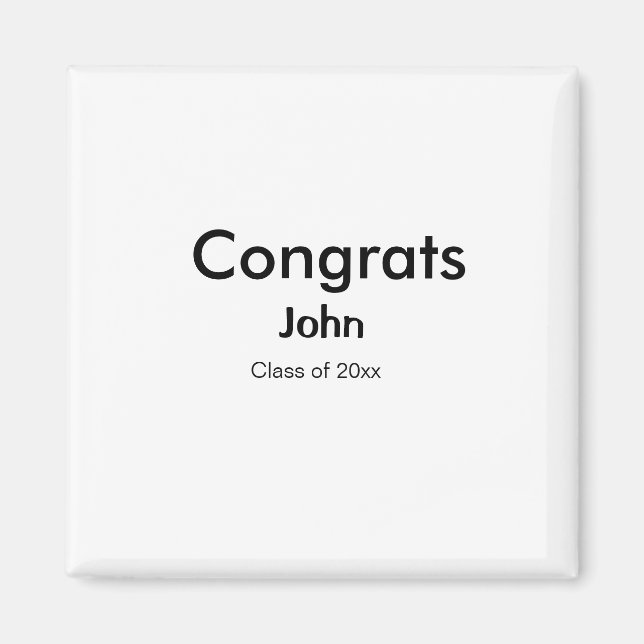 grad boy add name congrats date year text magnet (Front)