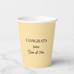 grad boy add name congrats date year text paper cups