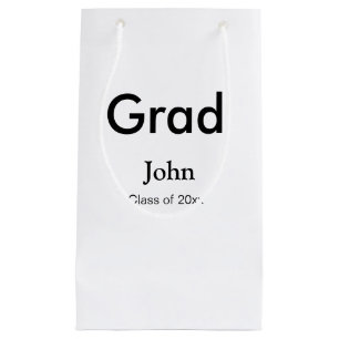grad boy add name congrats date year text small gift bag