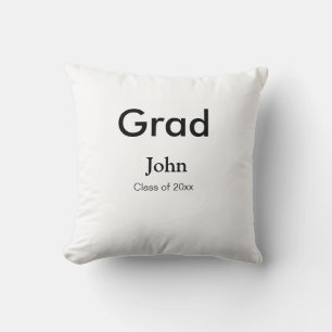 grad boy add name congrats date year text throw pillow