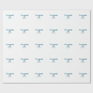 grad boy add name congrats date year text wrapping paper