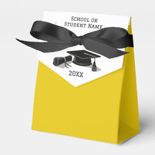 Grad Cap and Diploma Silhouette Graduation Favor Box