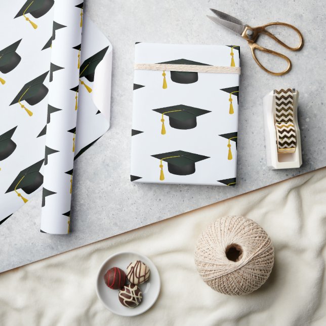 Grad Cap and Tassel Graduation Wrapping Paper (Crafts)