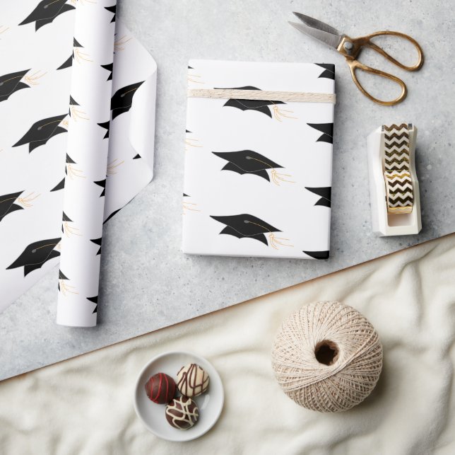 Grad Cap and Tassel Graduation Wrapping Paper (Crafts)