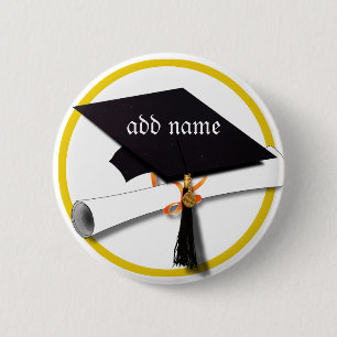 Grad Cap & Diploma 2 Inch Round Button