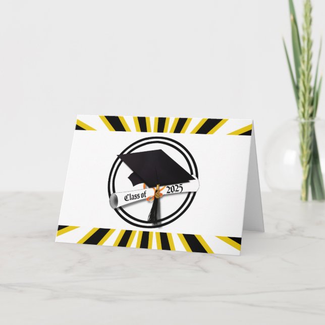 Grad Cap Diploma Class of 2025 Card (Front)