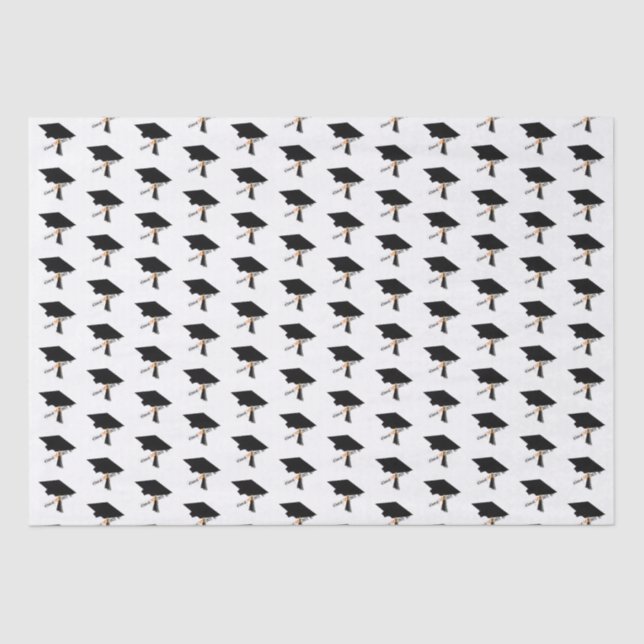 Grad Cap Diploma Class of 2025 Graduation Tissue Paper (Front)