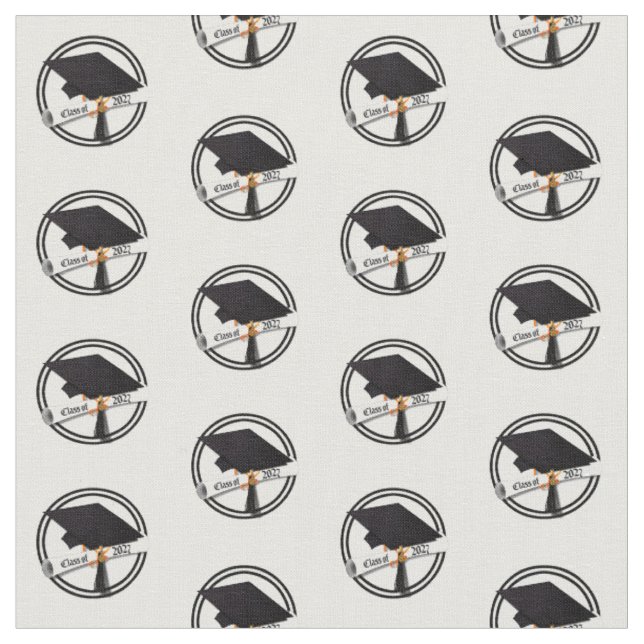 Grad Cap Diploma Class of 2027 Graduation Fabric (Close Up)