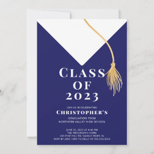 Grad Cap Graduation Party Invitation