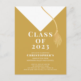 Grad Cap Graduation Party Invitation Postcard