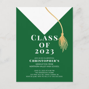 Grad Cap Graduation Party Invitation Postcard