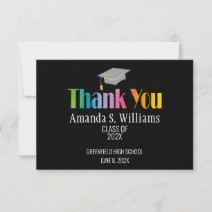 Grad Cap Graduation Thank You Card