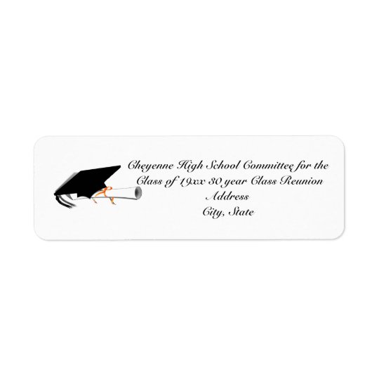 Grad Cap - High School Reunion Return Address Label