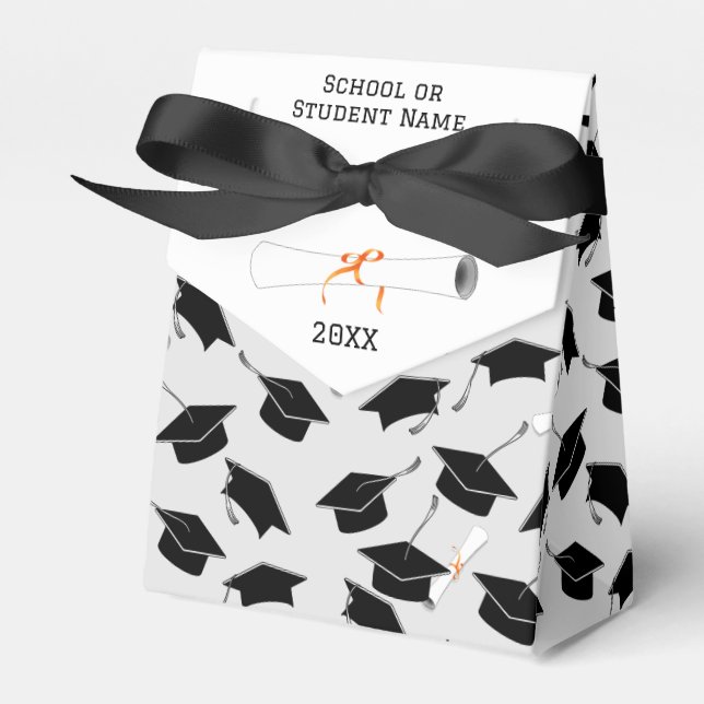 Grad Cap Pattern Graduation Favor Box (Front Side)
