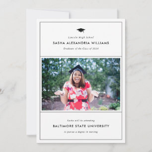 Grad Cap Photo Combo Announcement and Invitation