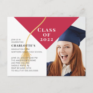 Grad Cap Photo Graduation Invitation