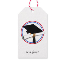 Grad Cap w/Diploma - Red & Blue School Colours