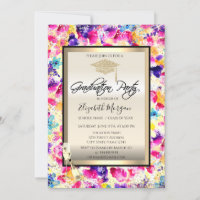 Grad Cap,Wine Glass,Confetti Flowers Graduation