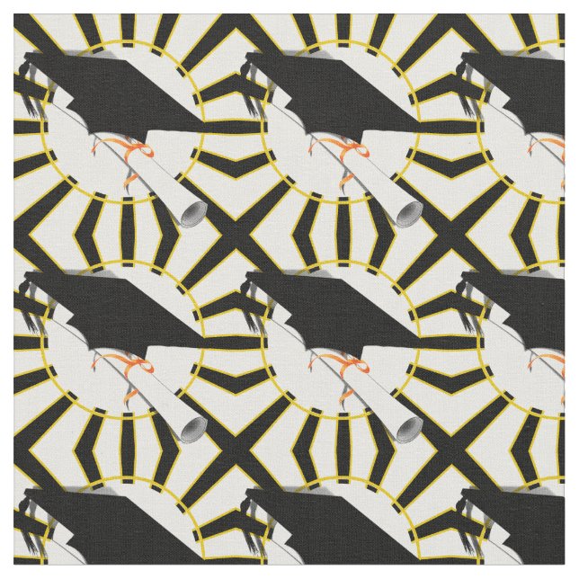 Grad Cap with School Colours Fabric (Close Up)