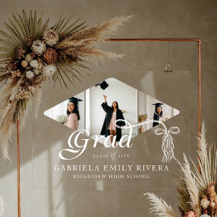 Grad Casquette Bow & Tassel Photo Collage Graduati