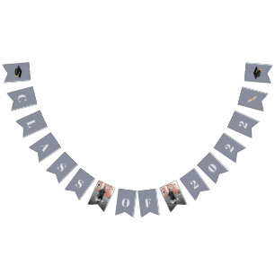 Grad Class of 2022 Graduation Photo Modern Bunting Flags