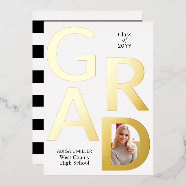 GRAD Class of 2025 photo graduation faire-part (Recto/Verso)
