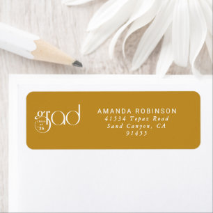 Grad Class of 2026 GoldTypography Return Address