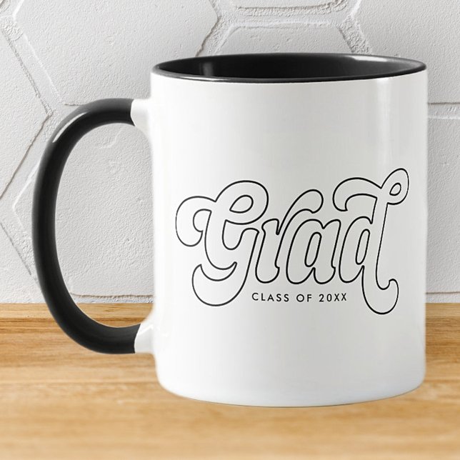 Grad Class of 20XX Retro Vintage Simple Mug (Creator Uploaded)