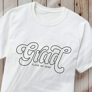 Grad Class of 20XX Retro Vintage Simple Photo T-Shirt