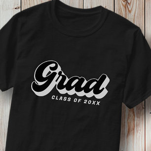 Grad Class Of 20XX Retro Vintage Simple Script  T-Shirt