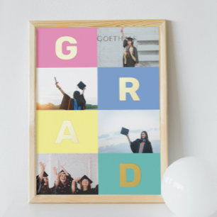 GRAD COLOR BLOCKS MULTI Photo graduatioN Foil Prints