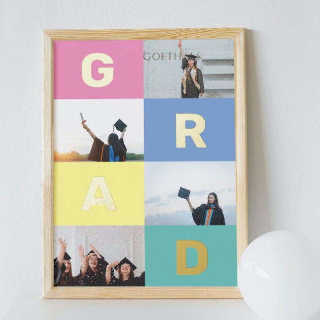 GRAD COLOR BLOCKS MULTI Photo graduatioN Foil Prints (Creator Uploaded)