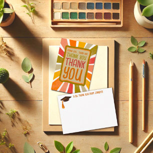 Grad Colourful Fun Cheerful Thank you Simple Yello Card