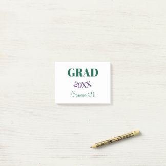 grad congrats green purple bold year 20XX graduate Post-it Notes