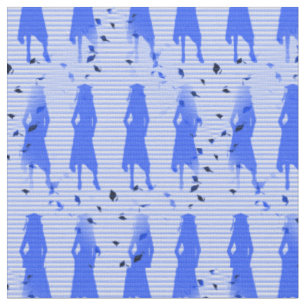 Grad Girls Blue Striped Swirl Fabric