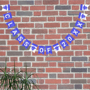 Grad Glam Navy Cap Simple Class Of Plus Year Bunt Bunting Flags