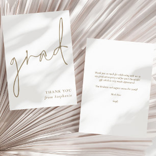 Grad Gold Script 2024 Graduation Thank You Card