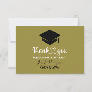 Grad Graduate Cap Thank You For Coming To My Party Card