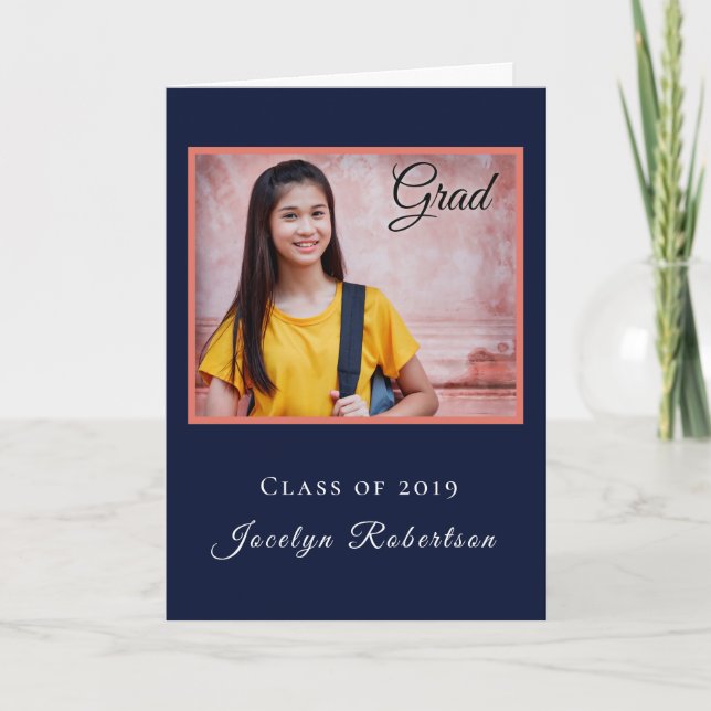 Grad Graduate Class Congratulations Personalize Card (Front)