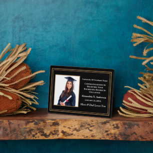 Grad Graduation Photo Gold Congratulations Award Plaque