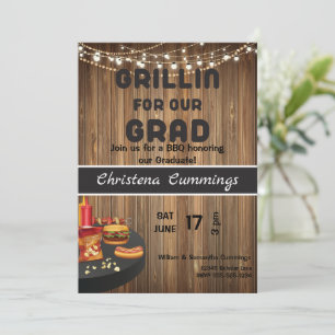 Grad & Grill Graduation Barbeque Invitation