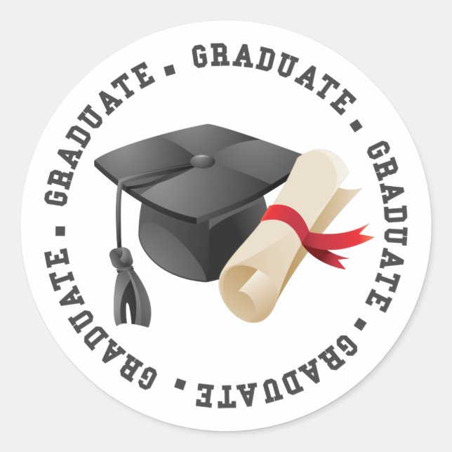 Grad Hat and Degree Stickers (Front)