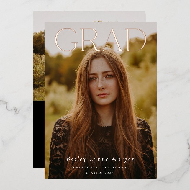 GRAD Headline Photo Graduation (Front/Back)