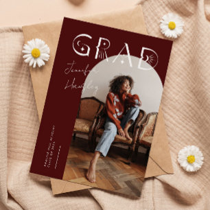 GRAD Maroon Arch Faire-part de graduation mystique