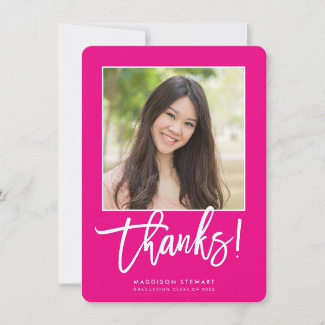 GRAD MERCI chic photo simple calligraphie rose cha (Devant)