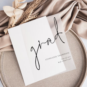 Grad Modern Script Grad Faire-part de graduation
