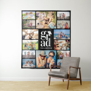 Grad Multiple Photo Collage Memories Tapestry